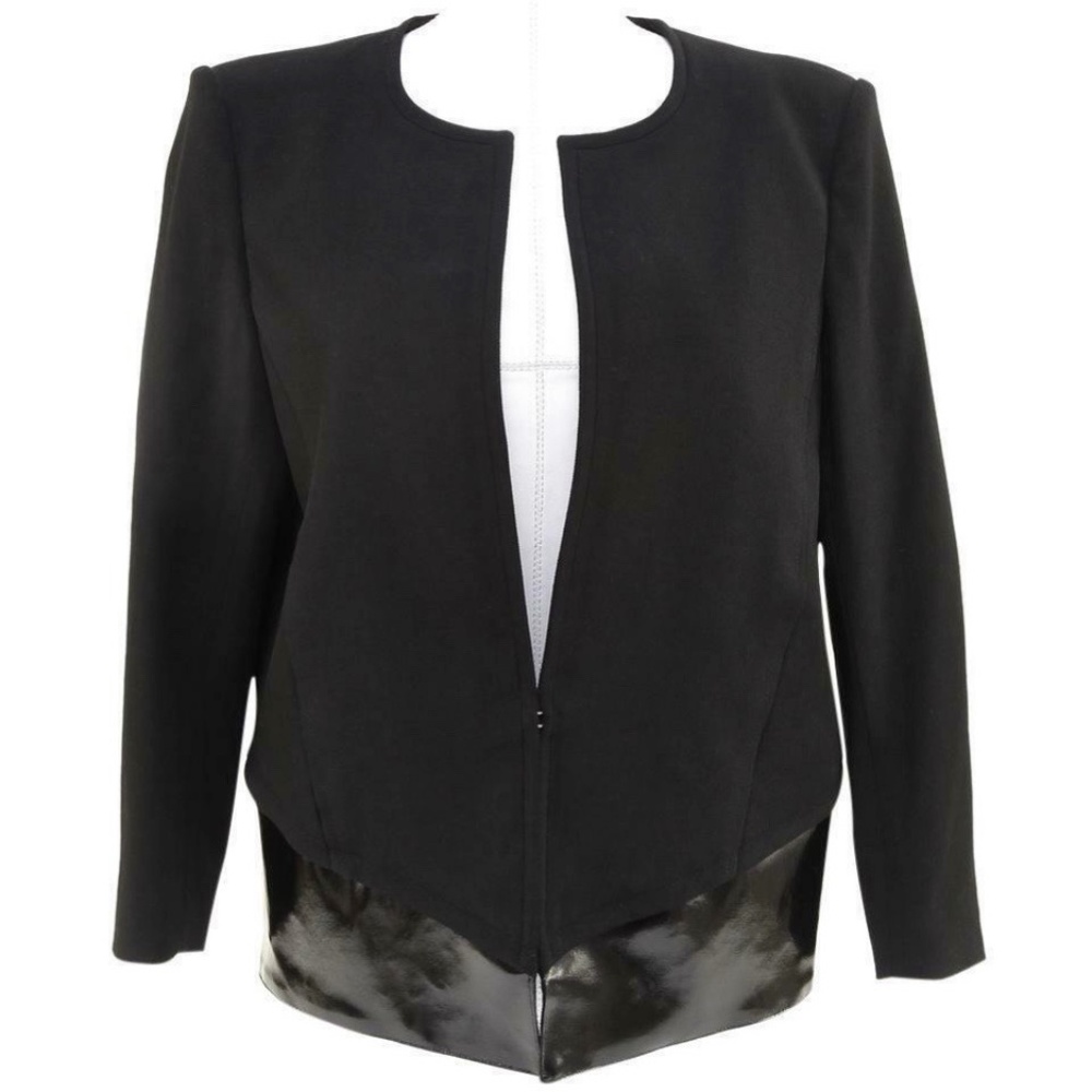 HELMUT LANG Jacket Black Blazer Coat Long Sleeve Hook and Eye Closure Sz 6